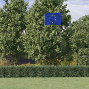 Europe Flag and Pole 5.55 m Aluminium - Durable and Adjustable