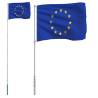 Europe Flag and Pole 5.55 m Aluminium - Durable and Adjustable