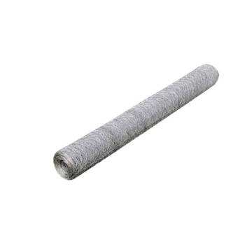 Galvanised Steel Chicken Wire Fence 25x0.75 m - Silver