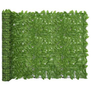 Balcony Screen with Green Leaves - 500x150 cm for Privacy