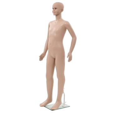 Full Body Child Mannequin with Glass Base - 140 cm Beige