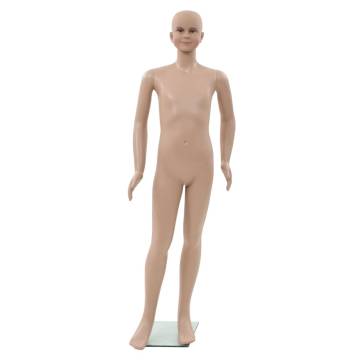 Full Body Child Mannequin with Glass Base - 140 cm Beige