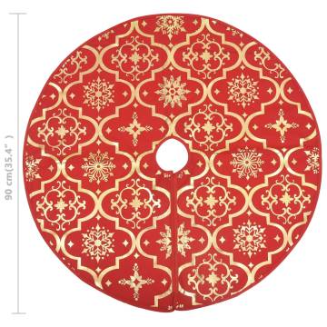 Luxury Red Christmas Tree Skirt & Sock - 90 cm Fabric