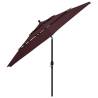 3-Tier Bordeaux Red Parasol with Aluminium Pole - 3.5m