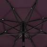 3-Tier Bordeaux Red Parasol with Aluminium Pole - 3.5m