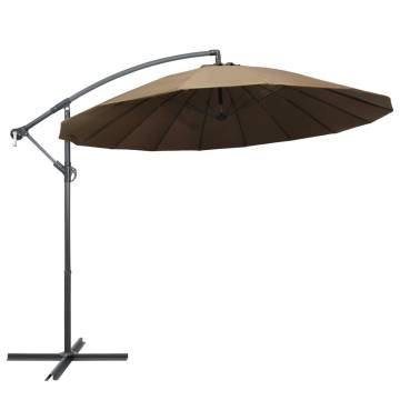 Hanging Parasol Taupe 3m Aluminium Pole | Shade & Comfort