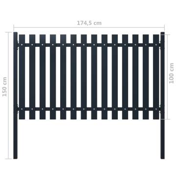 Anthracite Fence Panel 174.5x100 cm - Durable Steel Design