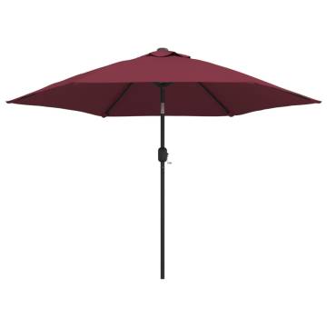 Outdoor Parasol with Metal Pole - Bordeaux Red 300 cm