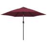 Outdoor Parasol with Metal Pole - Bordeaux Red 300 cm