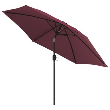 Outdoor Parasol with Metal Pole - Bordeaux Red 300 cm