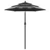 3-Tier Parasol with Aluminium Pole Anthracite 2 m Colour anthracite Size 2 m Quantity in Package 1 