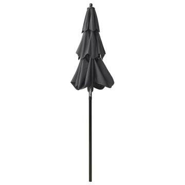 3-Tier Aluminium Garden Parasol - Anthracite 2m