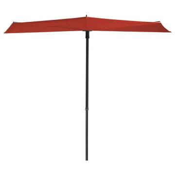 Madison Sun Wave Balcony Parasol - Brick Red 270x150 cm