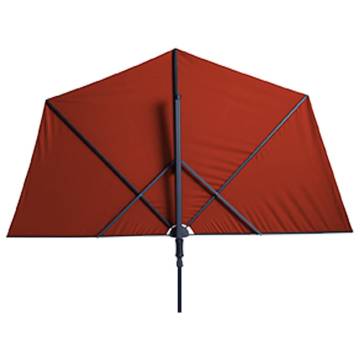 Madison Sun Wave Balcony Parasol - Brick Red 270x150 cm