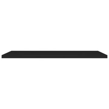 Floating Wall Shelves (2 pcs) - Stylish Black MDF Display Shelves