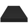 Floating Wall Shelves (2 pcs) - Stylish Black MDF Display Shelves