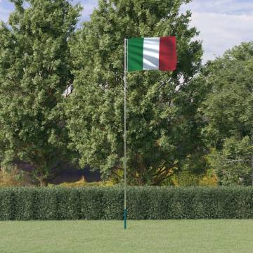 Italy Flag & Pole 5.55m Aluminium - Eye-Catching Garden Decor