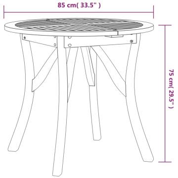 Garden Table Ø 85 cm - Solid Acacia Wood | Hipomarket