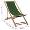 Deck Chair Bamboo & Canvas Green - Comfortable & Durable