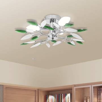 Elegant Ceiling Lamp with Acrylic Crystal Leaf Arms - 3 E14 Bulbs