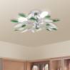 Ceiling Lamp Acrylic Crystal Leaf Arms 3 E14 Bulbs Colour green Size 45 x 15 cm Quantity in Package 1 Bulb Quantity 3 