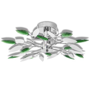 Elegant Ceiling Lamp with Acrylic Crystal Leaf Arms - 3 E14 Bulbs