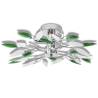 Elegant Ceiling Lamp with Acrylic Crystal Leaf Arms - 3 E14 Bulbs