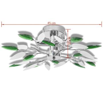 Elegant Ceiling Lamp with Acrylic Crystal Leaf Arms - 3 E14 Bulbs