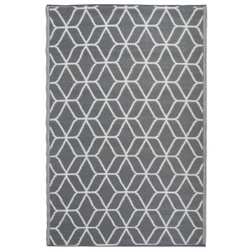 Esschert Design Outdoor Rug 180x121cm - Grey & White Graphics