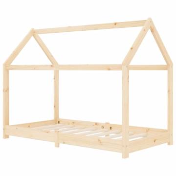 Kids Bed Frame in Solid Pine Wood - 70x140 cm | HipoMarket