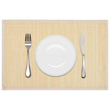 6 Natural Bamboo Placemats - Modern Dining Touch | HipoMarket