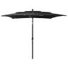 3-Tier Parasol with Aluminium Pole Black 2.5x2.5 m Colour black Size 2.5 x 2.5 m Quantity in Package 1 