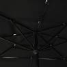 3-Tier Black Parasol with Aluminium Pole - Garden Umbrella 2.5x2.5m