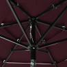 3-Tier Bordeaux Red Parasol with Aluminium Pole - 2 m | HipoMarket