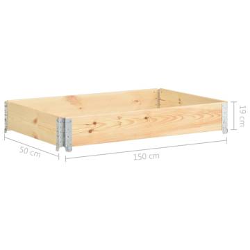 Raised Bed 50x150 cm Solid Pine Wood - Stackable Planter