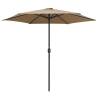 Outdoor Parasol with Aluminium Pole - 270x246 cm Taupe