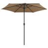 Outdoor Parasol with Aluminium Pole - 270x246 cm Taupe