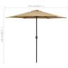 Outdoor Parasol with Aluminium Pole - 270x246 cm Taupe