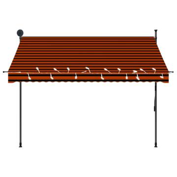 Manual Retractable Awning with LED - 250 cm Orange & Brown