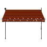 Manual Retractable Awning with LED - 250 cm Orange & Brown