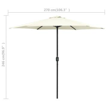 Outdoor Parasol with Aluminium Pole - Sand White 270x246 cm