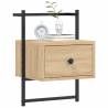 Sonoma Oak Wall-Mounted Bedside Cabinet - Space Saving Design