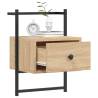 Sonoma Oak Wall-Mounted Bedside Cabinet - Space Saving Design