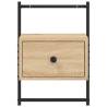 Sonoma Oak Wall-Mounted Bedside Cabinet - Space Saving Design