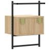 Sonoma Oak Wall-Mounted Bedside Cabinet - Space Saving Design