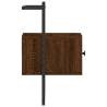 Wall-Mounted Brown Oak Bedside Cabinet - 35x30x51 cm