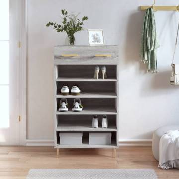 Shoe Cabinet Grey Sonoma 60x35x105 cm - Stylish Storage Solution