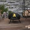 58 cm XXL Steel Fire Pit with Poker - Cozy Garden Heating