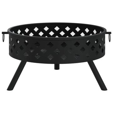 58 cm XXL Steel Fire Pit with Poker - Cozy Garden Heating