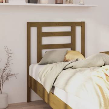 Stylish Solid Wood Honey Brown Bed Headboard - 81x4x100 cm